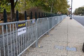 US Capitol And Security Fence Ahead US Presidential Election