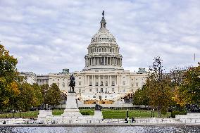 US Capitol And Security Fence Ahead US Presidential Election