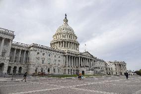 US Capitol And Security Fence Ahead US Presidential Election