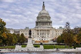 US Capitol And Security Fence Ahead US Presidential Election