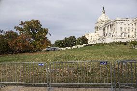 US Capitol And Security Fence Ahead US Presidential Election