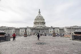 US Capitol And Security Fence Ahead US Presidential Election