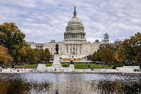 US Capitol And Security Fence Ahead US Presidential Election