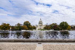 US Capitol And Security Fence Ahead US Presidential Election