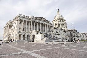 US Capitol And Security Fence Ahead US Presidential Election