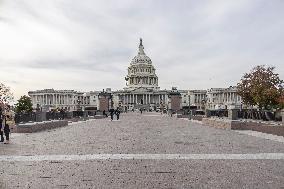 US Capitol And Security Fence Ahead US Presidential Election