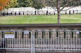 US Capitol And Security Fence Ahead US Presidential Election