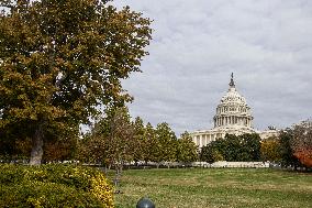 US Capitol And Security Fence Ahead US Presidential Election