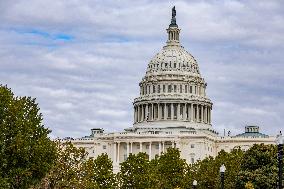 US Capitol And Security Fence Ahead US Presidential Election