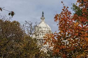 US Capitol And Security Fence Ahead US Presidential Election