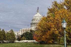 US Capitol And Security Fence Ahead US Presidential Election