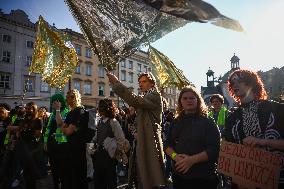 Protest Against Suspending Asylum Rights In Poland