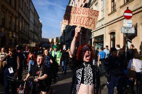 Protest Against Suspending Asylum Rights In Poland