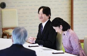 Japan crown prince, princess meet cultural award recipients