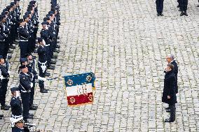 Presidents Macron And Tokaiev At Military Ceremony At Hotel Des Invalides - Paris