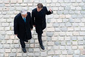 Presidents Macron And Tokaiev At Military Ceremony At Hotel Des Invalides - Paris