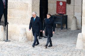 Presidents Macron And Tokaiev At Military Ceremony At Hotel Des Invalides - Paris