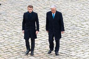 Presidents Macron And Tokaiev At Military Ceremony At Hotel Des Invalides - Paris