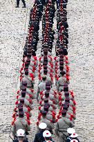 Presidents Macron And Tokaiev At Military Ceremony At Hotel Des Invalides - Paris