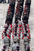 Presidents Macron And Tokaiev At Military Ceremony At Hotel Des Invalides - Paris