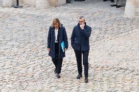 Presidents Macron And Tokaiev At Military Ceremony At Hotel Des Invalides - Paris