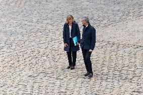 Presidents Macron And Tokaiev At Military Ceremony At Hotel Des Invalides - Paris