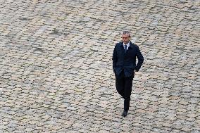 Presidents Macron And Tokaiev At Military Ceremony At Hotel Des Invalides - Paris