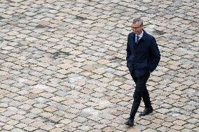 Presidents Macron And Tokaiev At Military Ceremony At Hotel Des Invalides - Paris