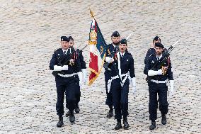 Presidents Macron And Tokaiev At Military Ceremony At Hotel Des Invalides - Paris