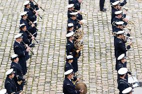 Presidents Macron And Tokaiev At Military Ceremony At Hotel Des Invalides - Paris