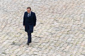 Presidents Macron And Tokaiev At Military Ceremony At Hotel Des Invalides - Paris