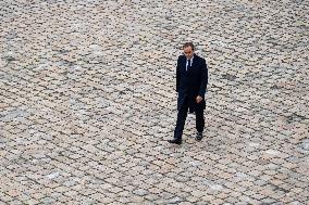 Presidents Macron And Tokaiev At Military Ceremony At Hotel Des Invalides - Paris