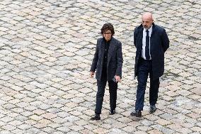 Presidents Macron And Tokaiev At Military Ceremony At Hotel Des Invalides - Paris