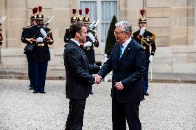 Kassym-Jomart Tokaiev, President Of Kazakhstan, Welcomed By Emmanuel Macron