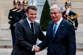 Kassym-Jomart Tokaiev, President Of Kazakhstan, Welcomed By Emmanuel Macron