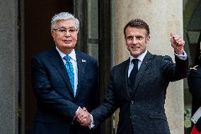 Kassym-Jomart Tokaiev, President Of Kazakhstan, Welcomed By Emmanuel Macron