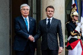 Kassym-Jomart Tokaiev, President Of Kazakhstan, Welcomed By Emmanuel Macron