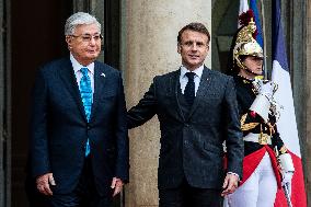 Kassym-Jomart Tokaiev, President Of Kazakhstan, Welcomed By Emmanuel Macron