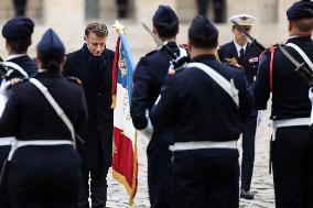 Emmanuel Macron Welcomes Kassym-Jomart Tokayev At Invalides - Paris