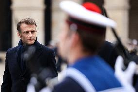 Emmanuel Macron Welcomes Kassym-Jomart Tokayev At Invalides - Paris