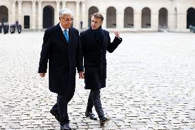 Emmanuel Macron Welcomes Kassym-Jomart Tokayev At Invalides - Paris