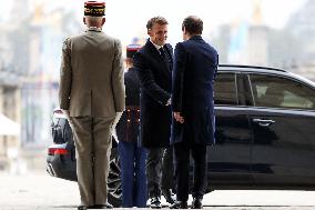 Emmanuel Macron Welcomes Kassym-Jomart Tokayev At Invalides - Paris