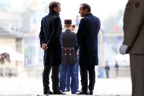 Emmanuel Macron Welcomes Kassym-Jomart Tokayev At Invalides - Paris