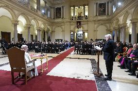 Pope Francis Visit Pontificial Gregorian University In Rome