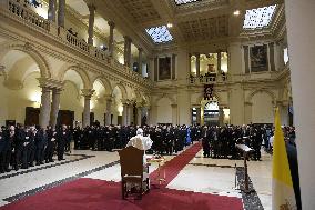 Pope Francis Visit Pontificial Gregorian University In Rome