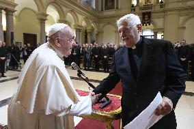 Pope Francis Visit Pontificial Gregorian University In Rome