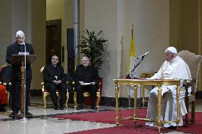 Pope Francis Visit Pontificial Gregorian University In Rome