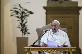 Pope Francis Visit Pontificial Gregorian University In Rome