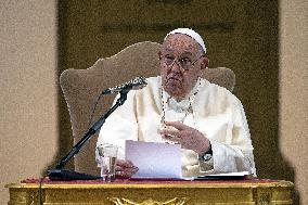 Pope Francis Visits Pontificial Gregorian University In Rome