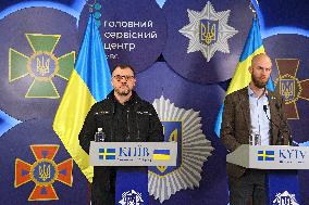 Briefing of Ukrainian Interior Minister and Swedish Civil Defence Minister in Kyiv